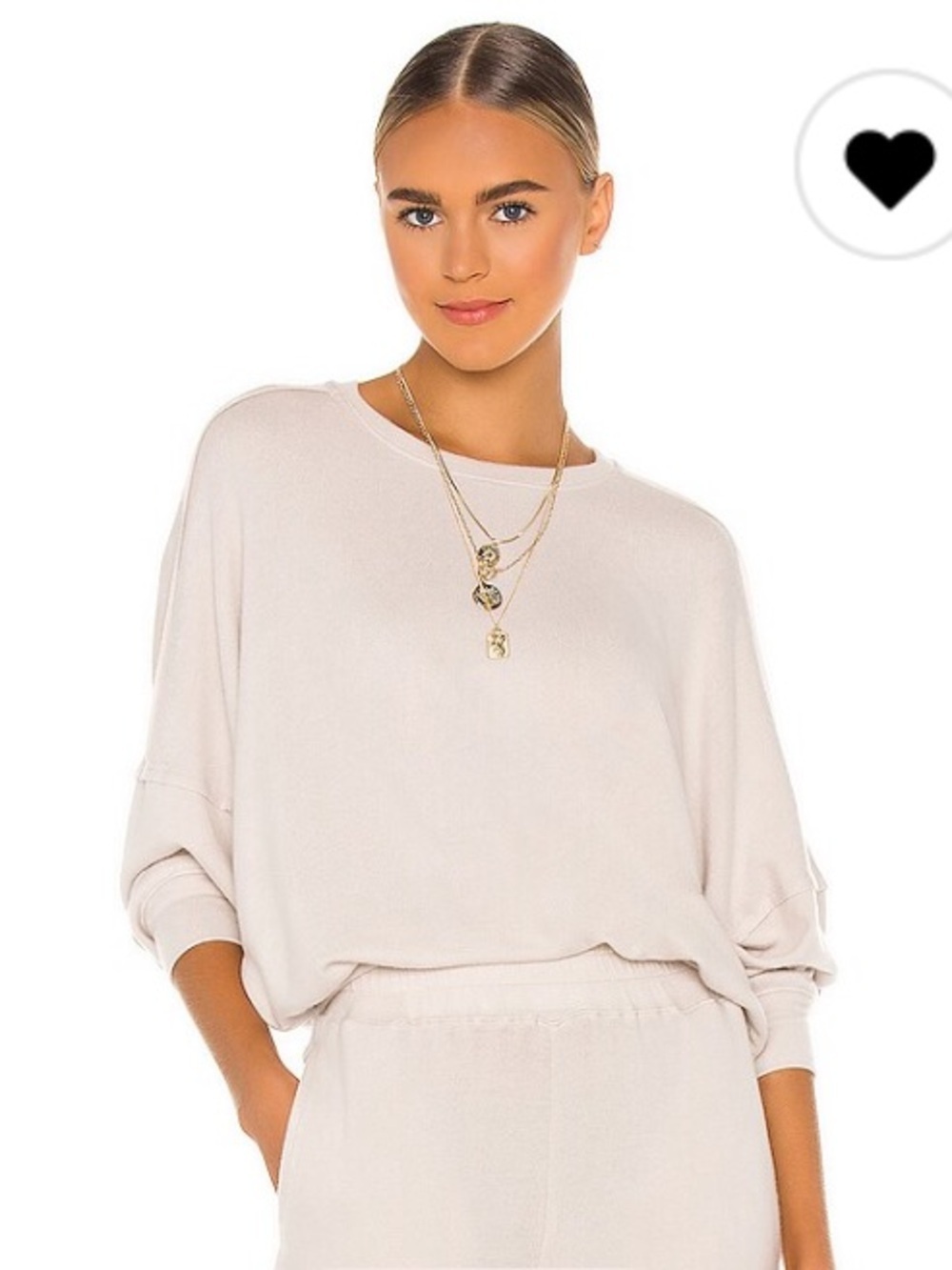 Lovers and Friends Slouchy Oversized Pullover Sweatshirt in Nude Size Medium